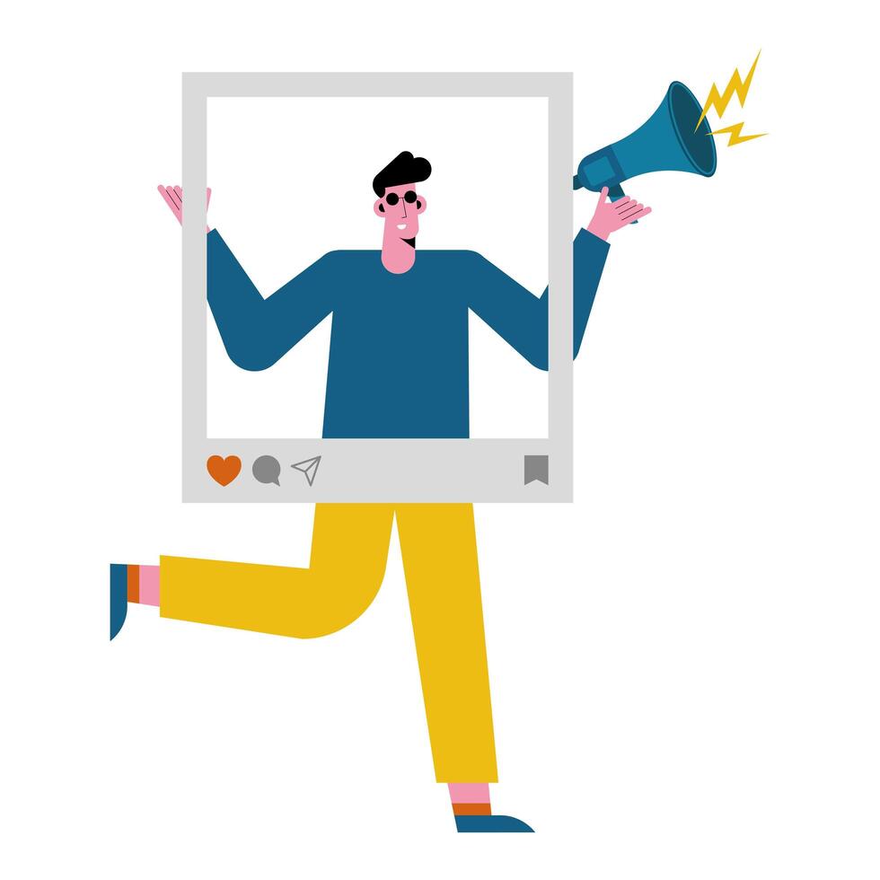 male influencer standing vector
