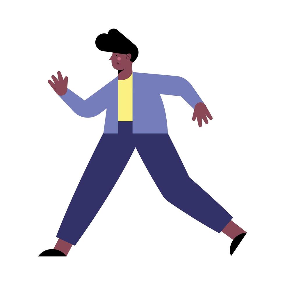 afro man running vector