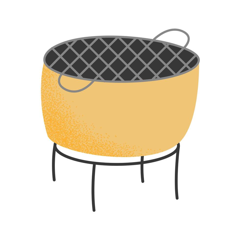 camping grill icon vector