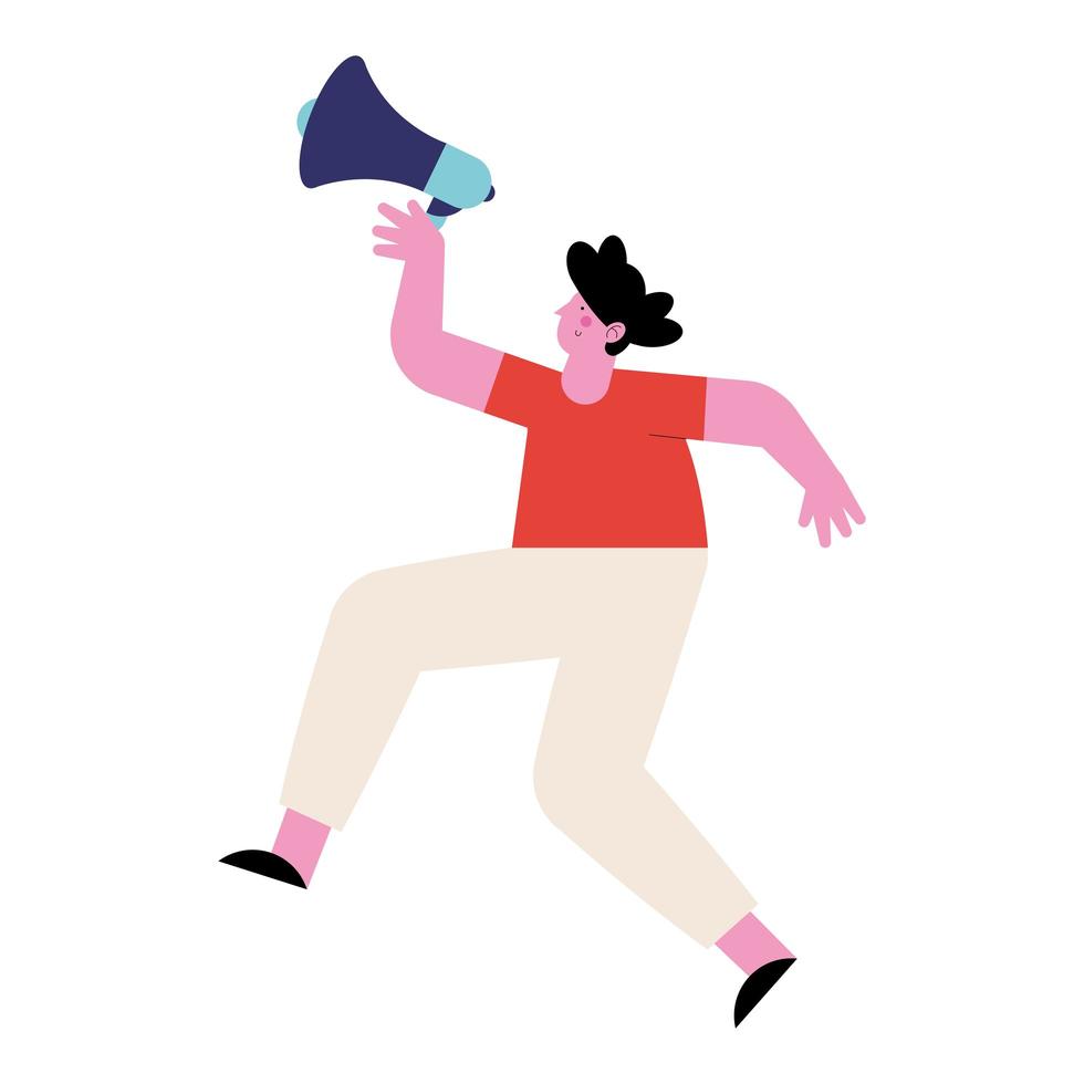 man running with megaphone 2732943 Vector Art at Vecteezy