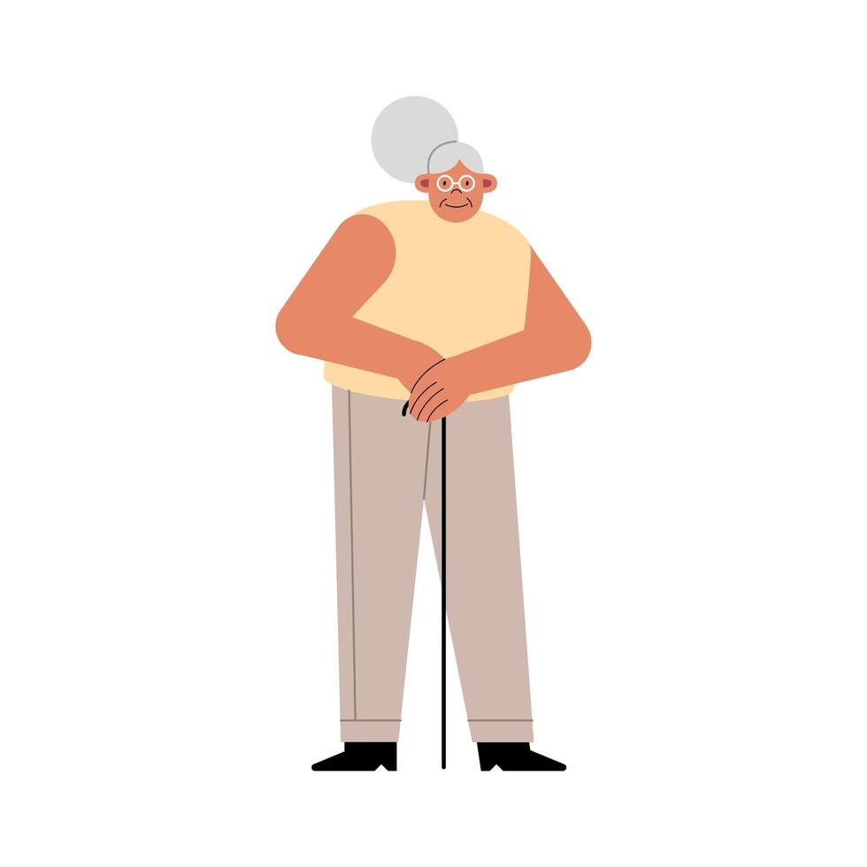 personaje de anciana vector