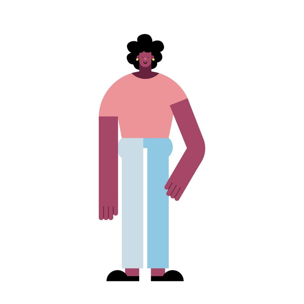 personaje de mujer afro vector