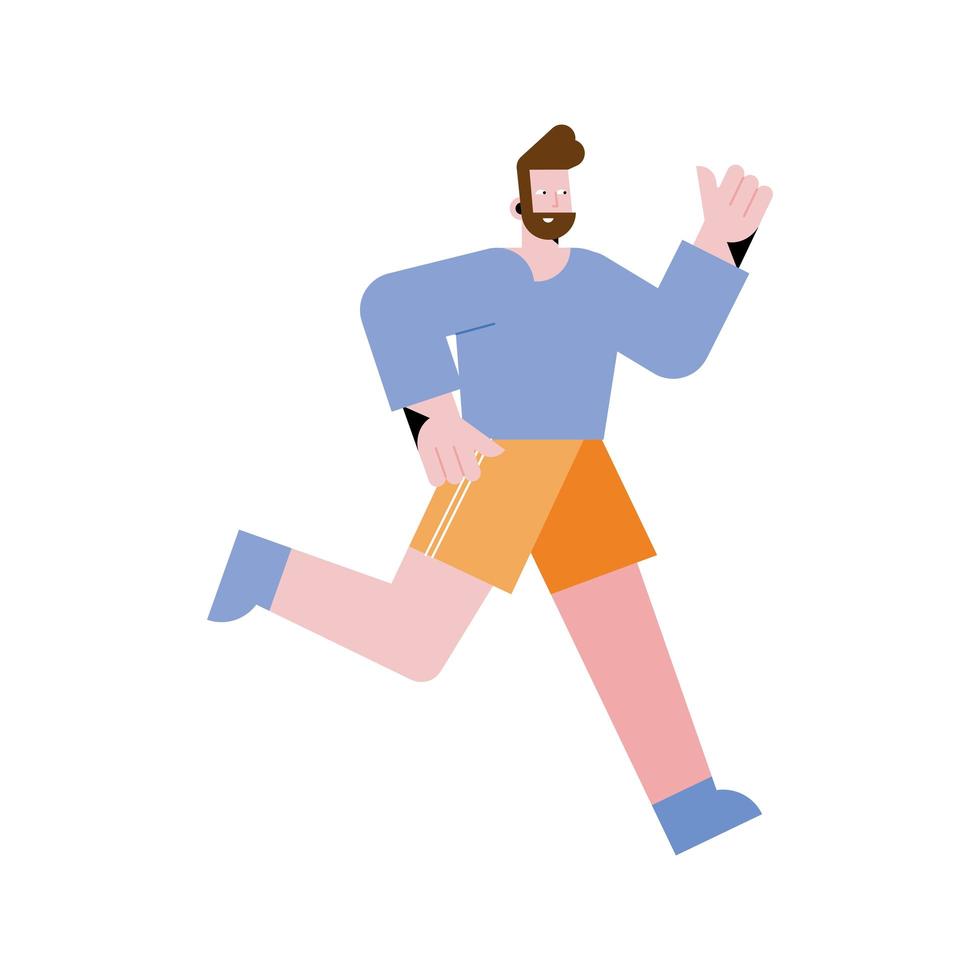 young man running vector