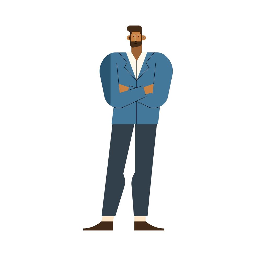 personaje de empresario afro vector