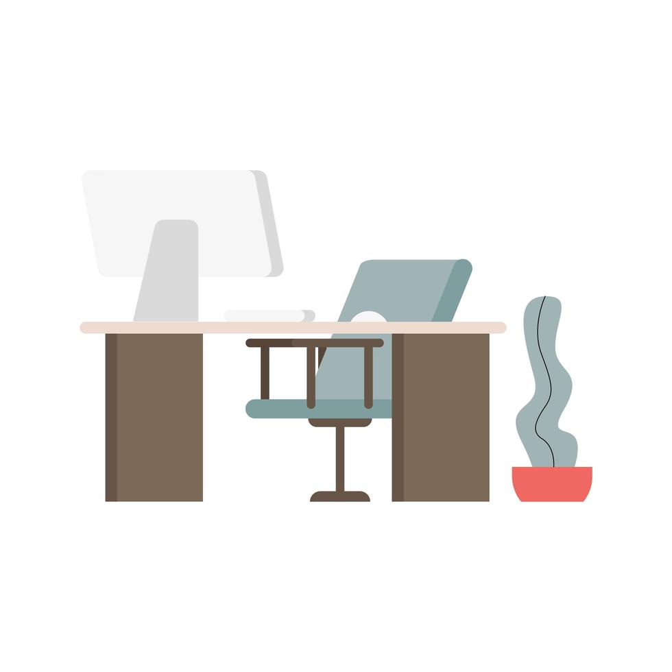 office workplace furniture vector