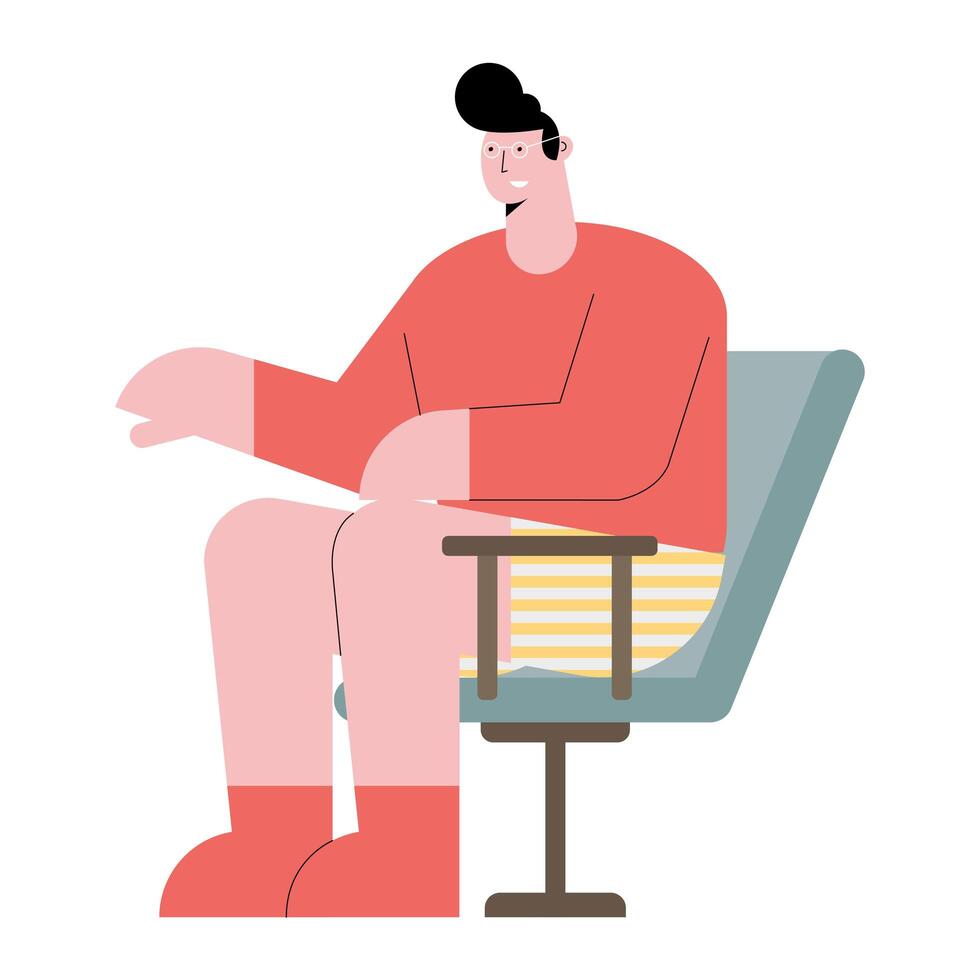 man in office chair vector