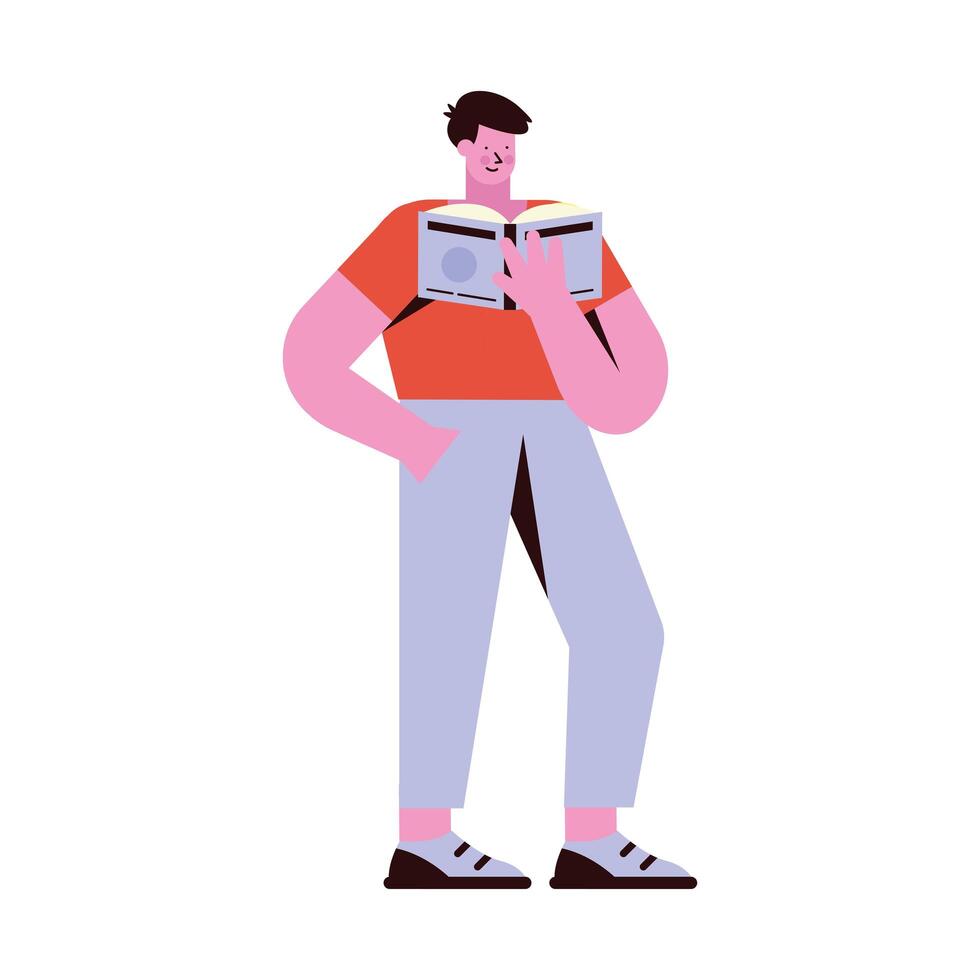 man standing reading vector