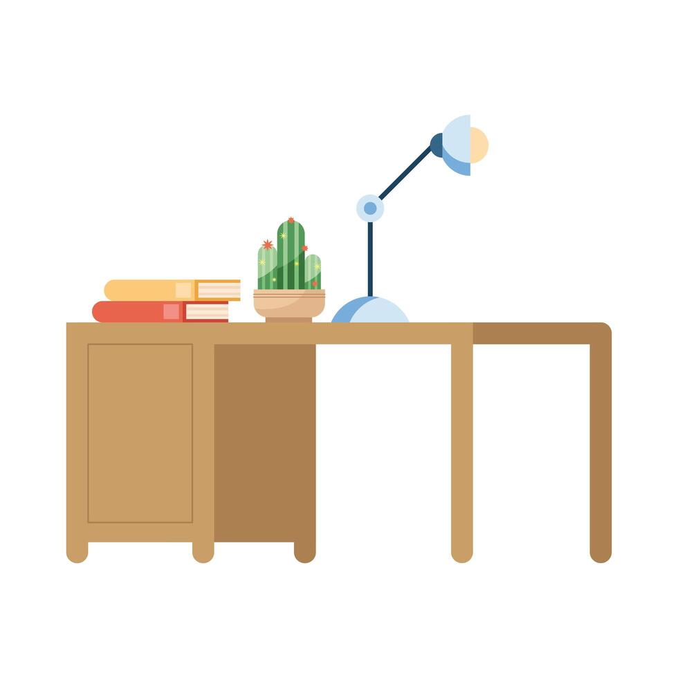 office desk scene vector