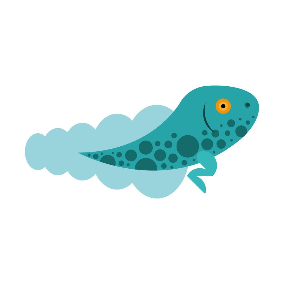 cute tadpole amphibian vector