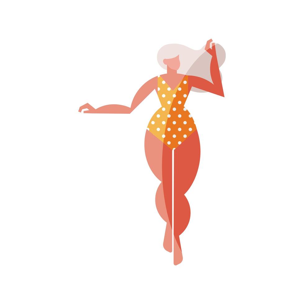 blond woman with swimsuit vector