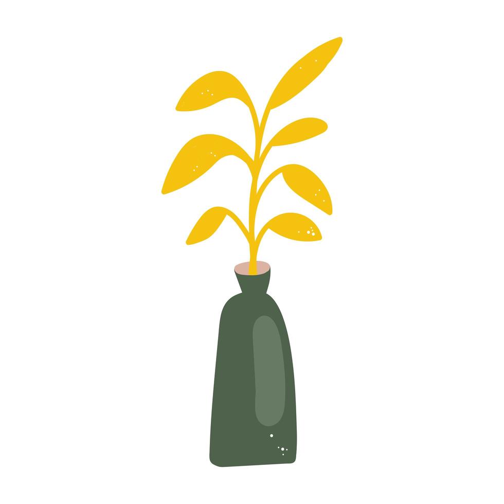 vase yellow leafs vector