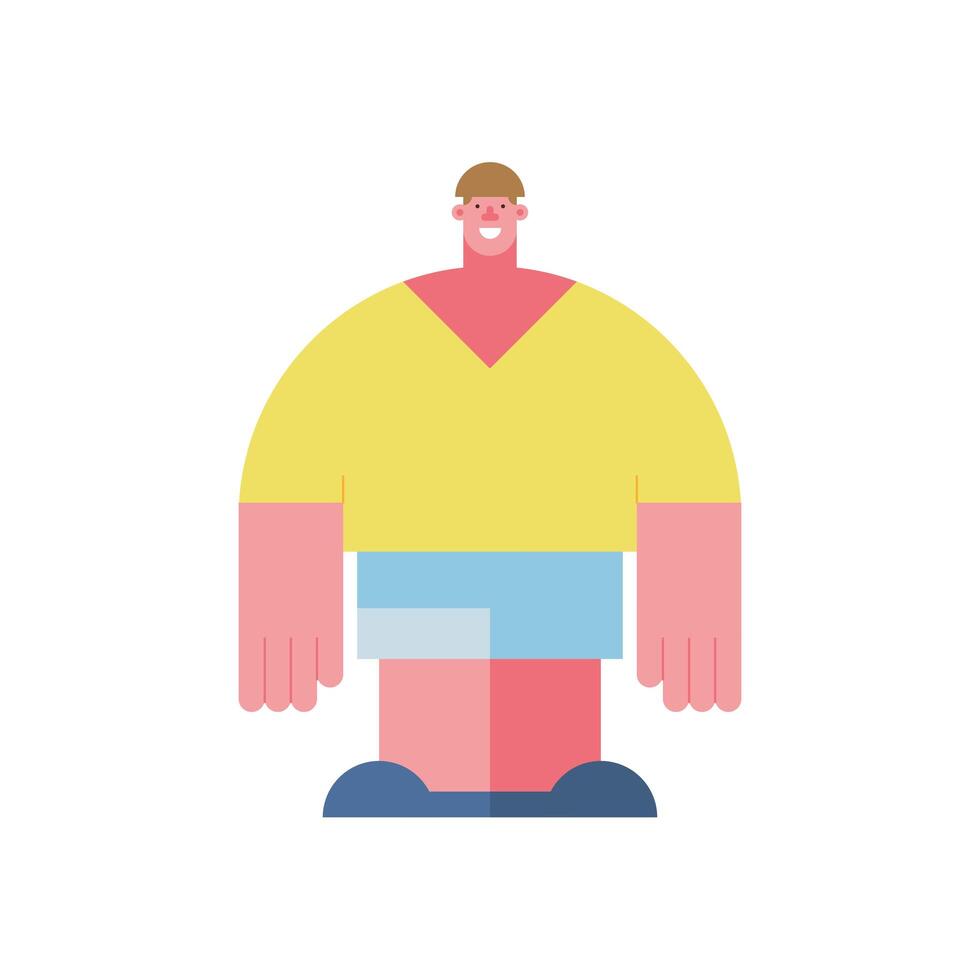 personaje de hombre gordo vector