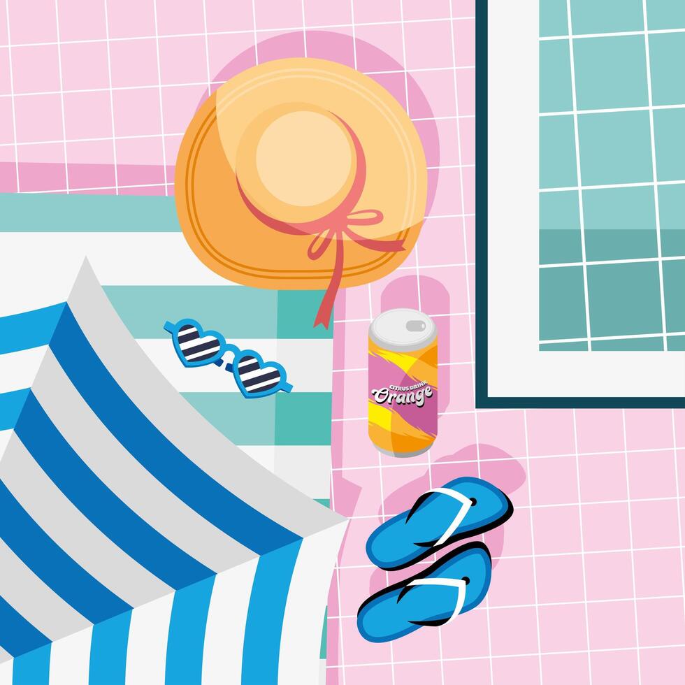 pool airview scene vector