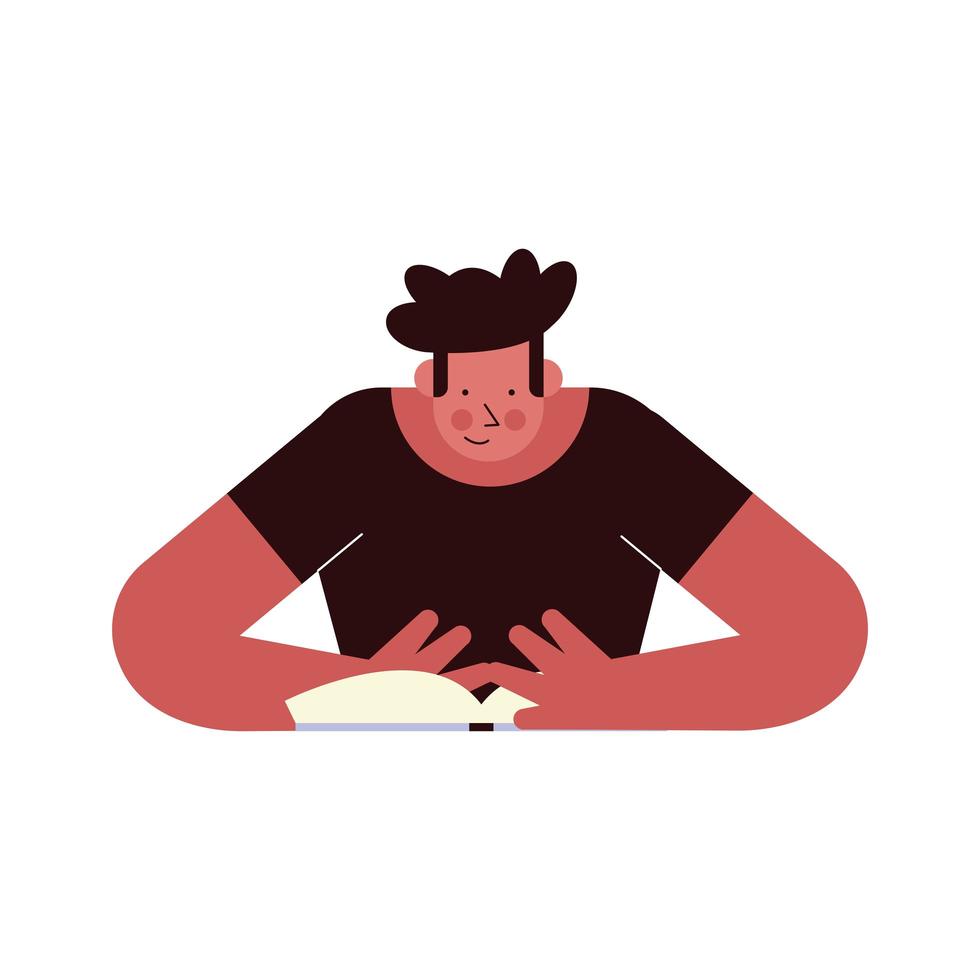 man reading book vector