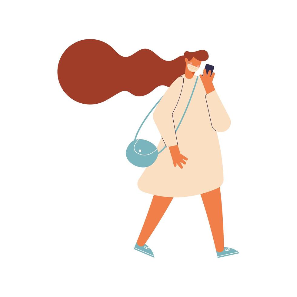 lady with mask vector