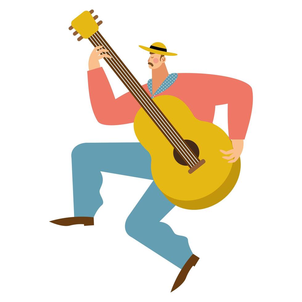 man playing guitar vector