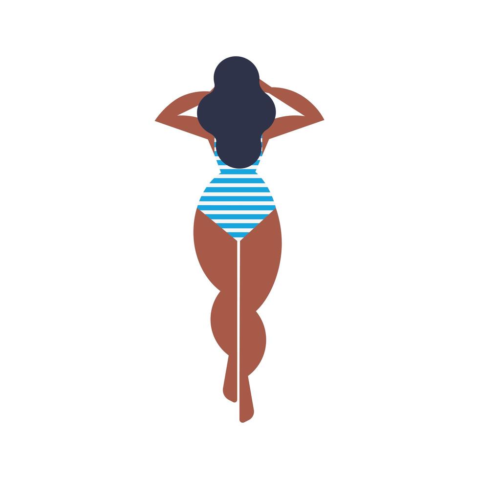 woman afro with swimsuit vector