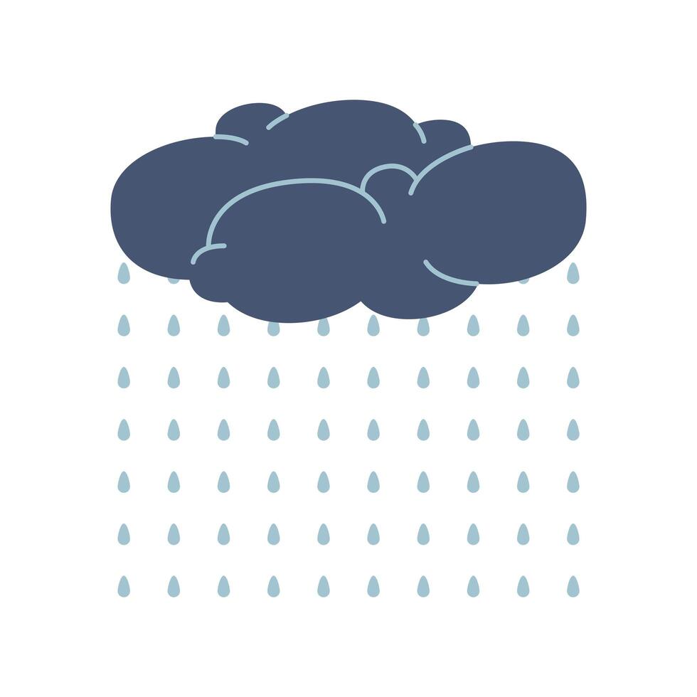 cloud rainy drawn vector