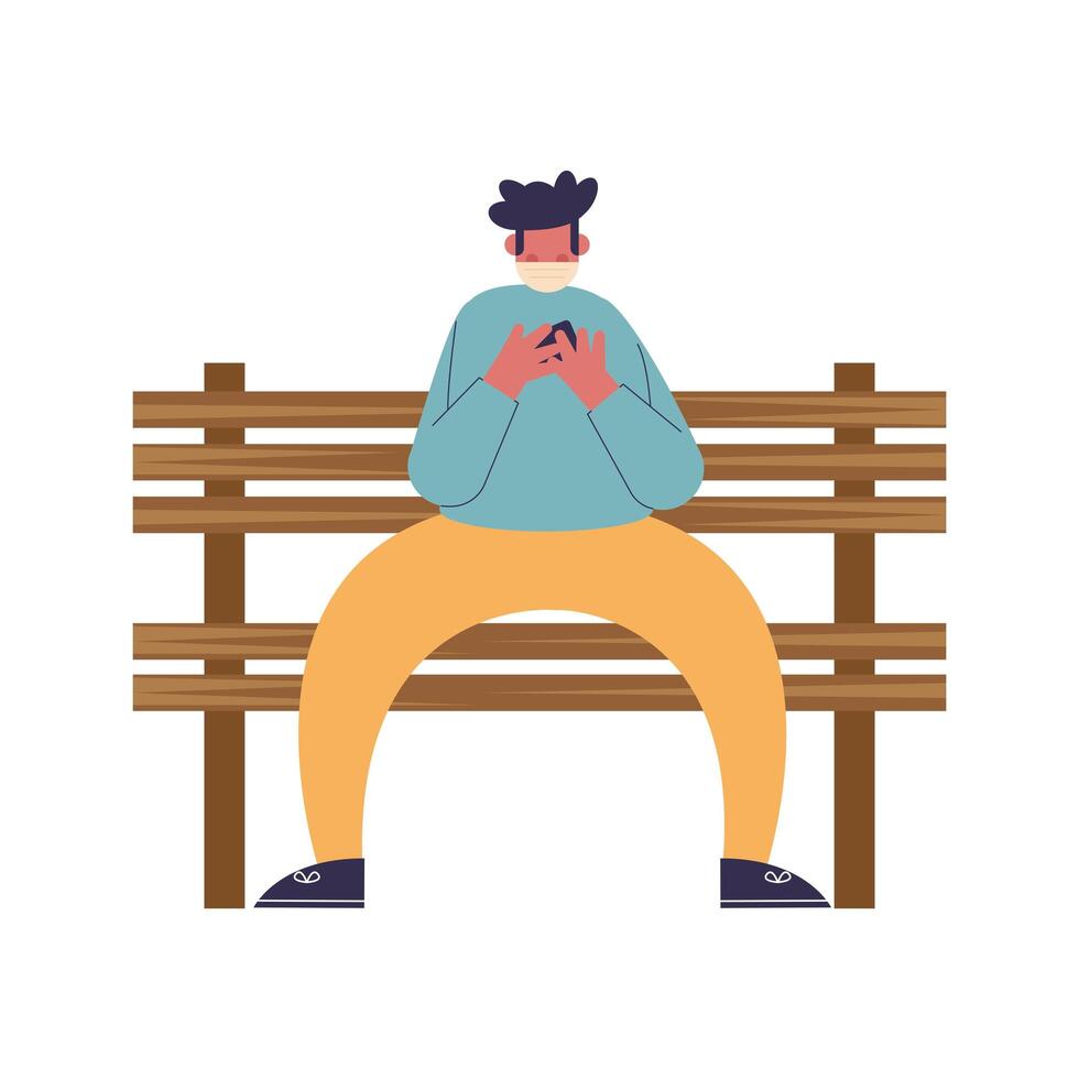 man with mask vector