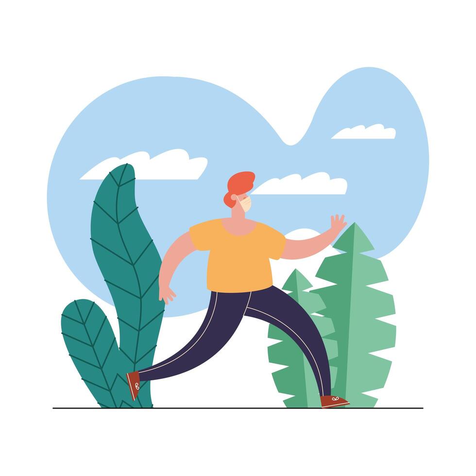 male with mask vector