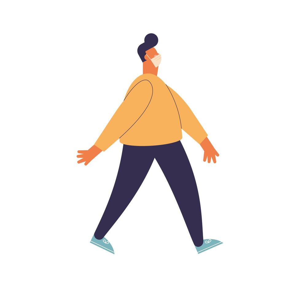 man wearing mask vector