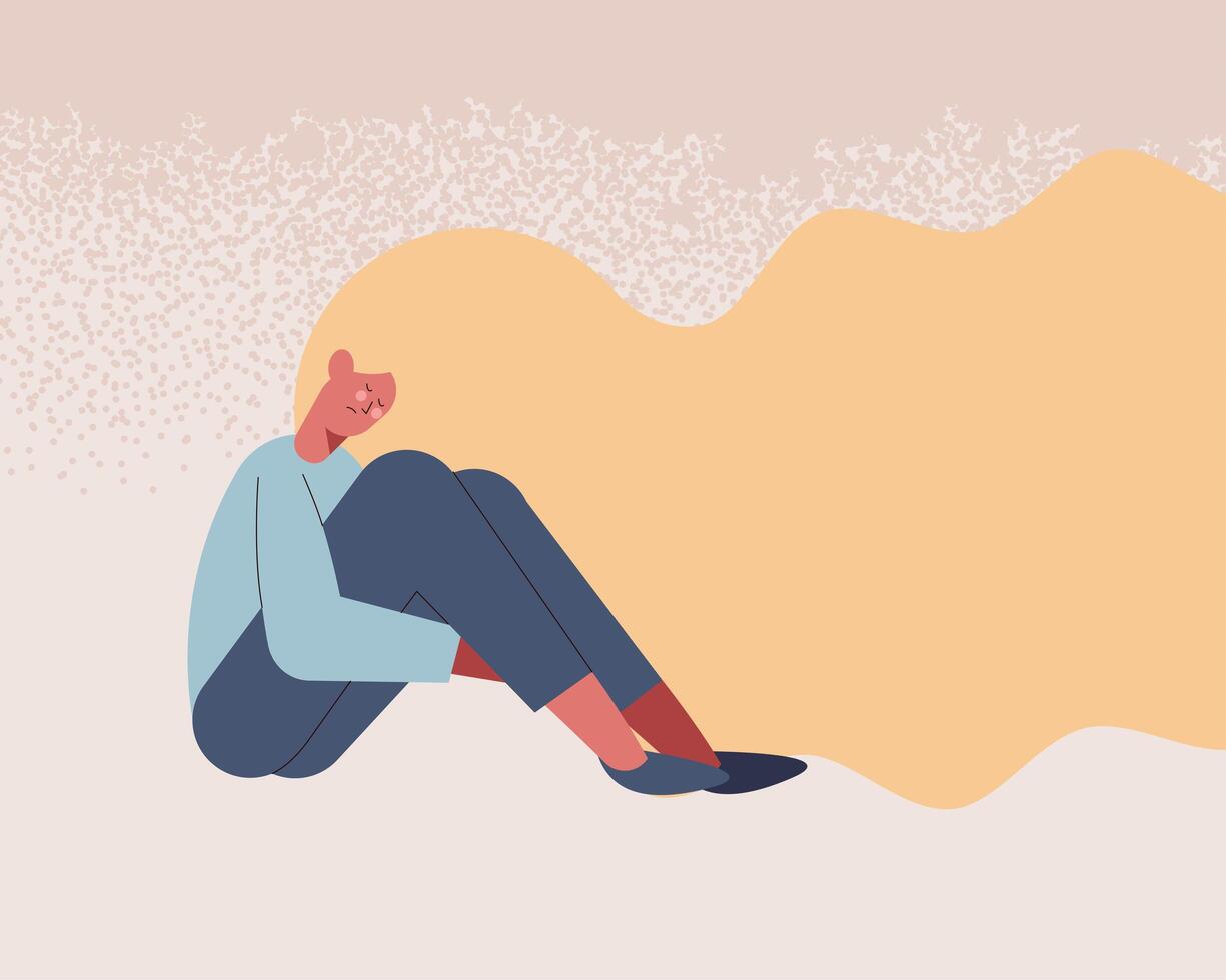 depressed blond girl vector