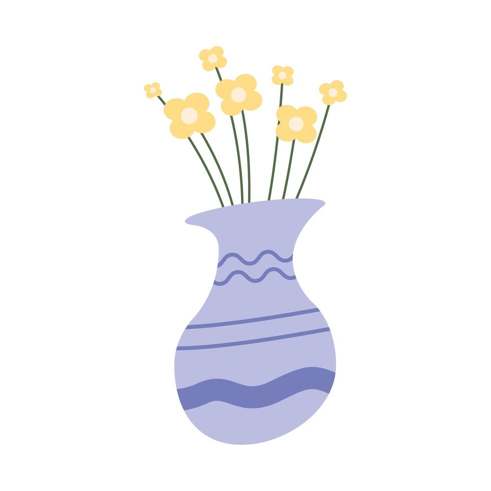 flowers in vase vector