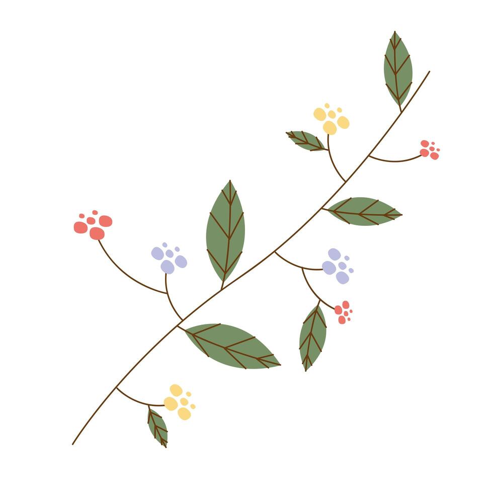 branch with flowers vector