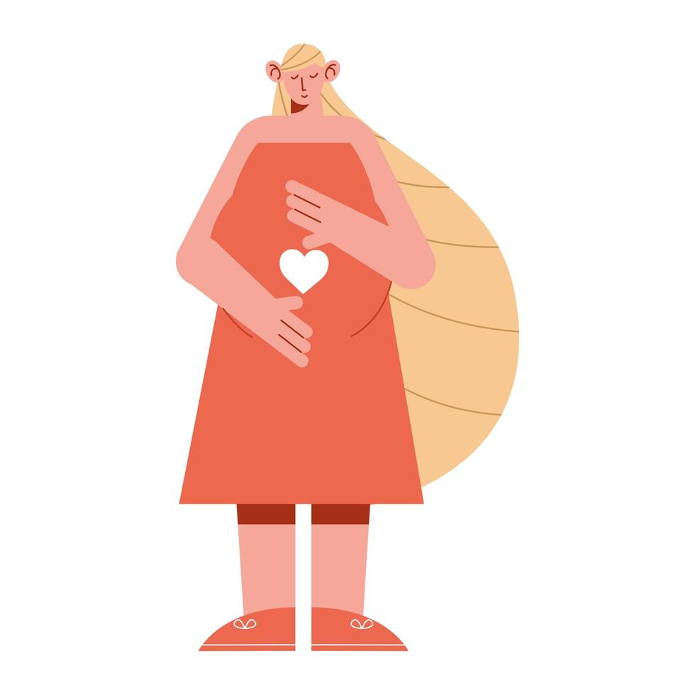 pregnancy with heart vector