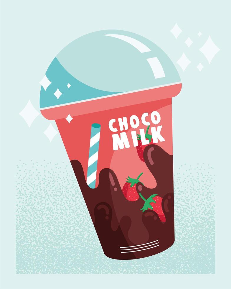 choco bubble milk vector