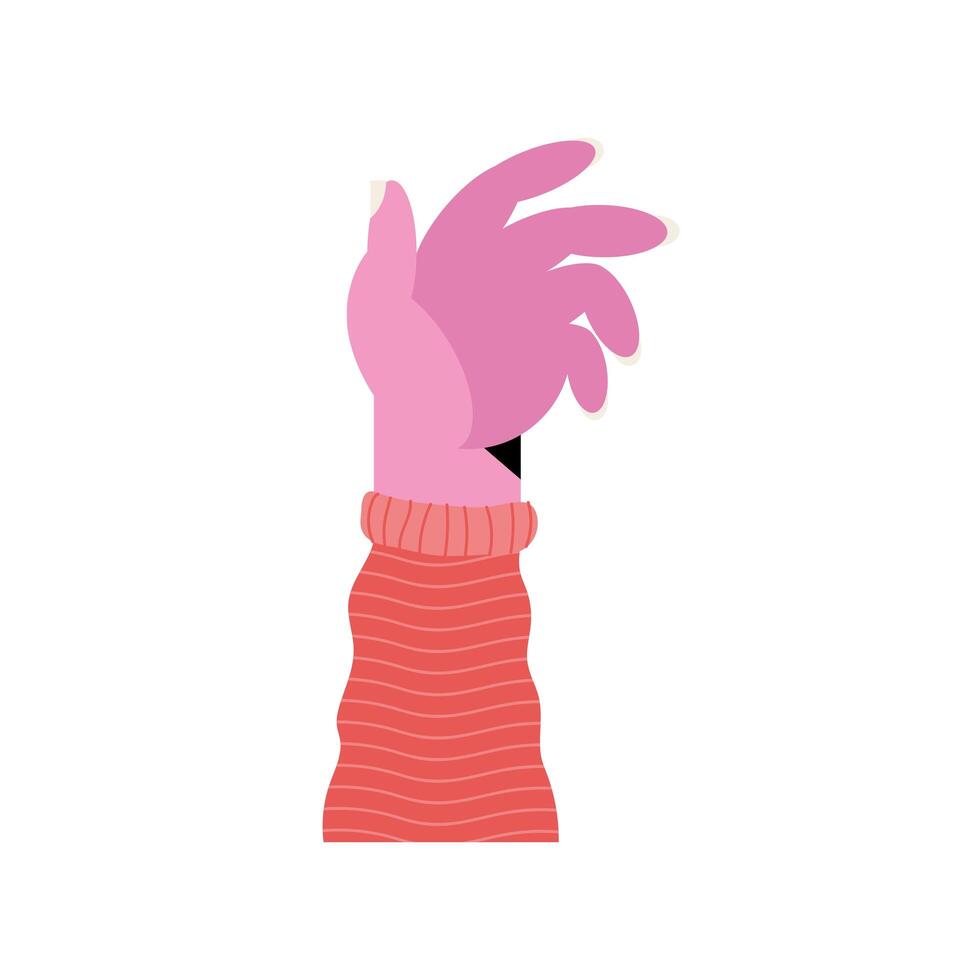 hand human up with orange sleeve vector