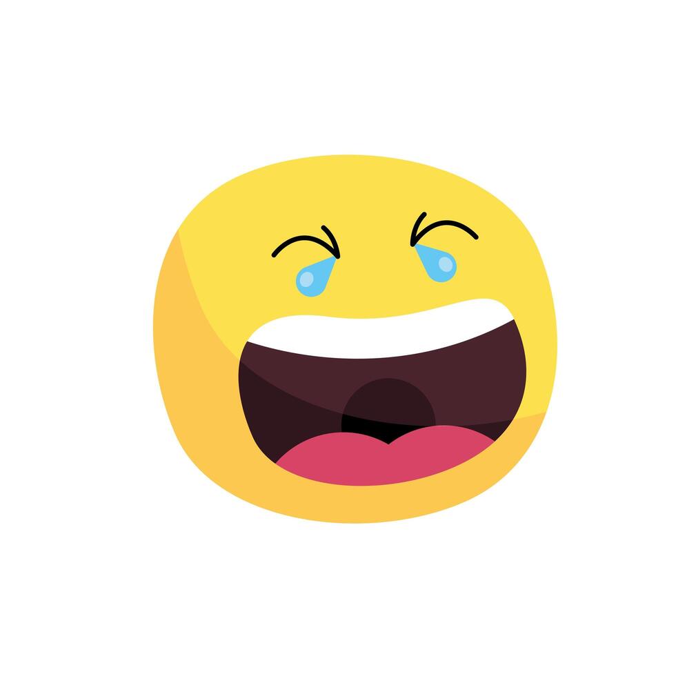 laughing emoji icon vector