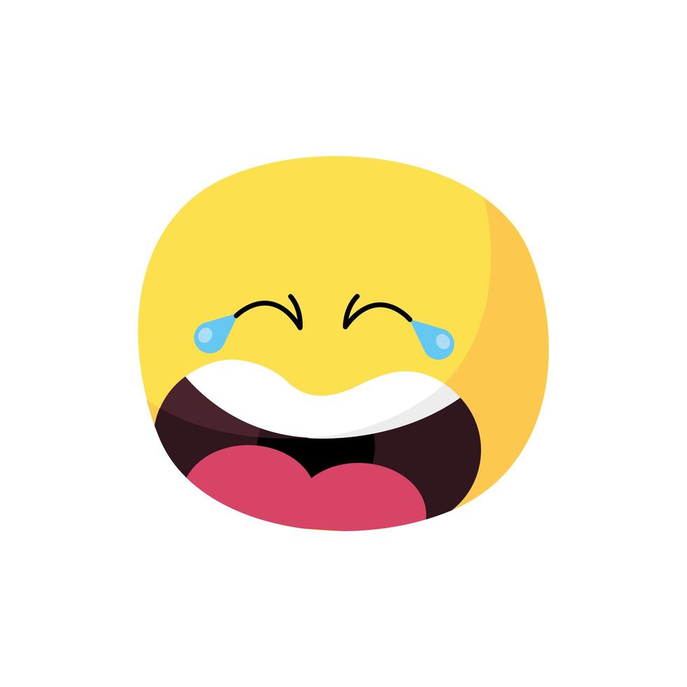 emoji laughing icon vector