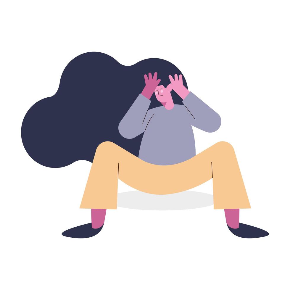 stressed woman character vector