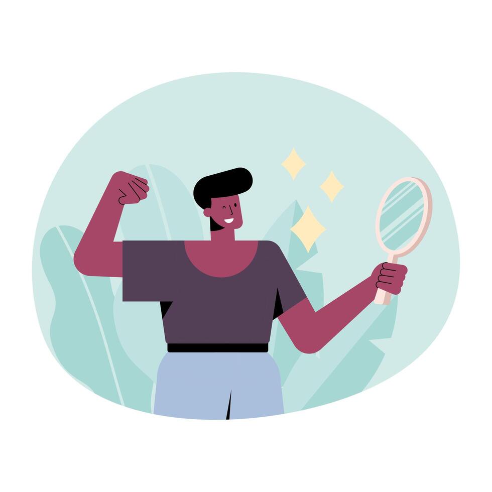 afro strong boy vector