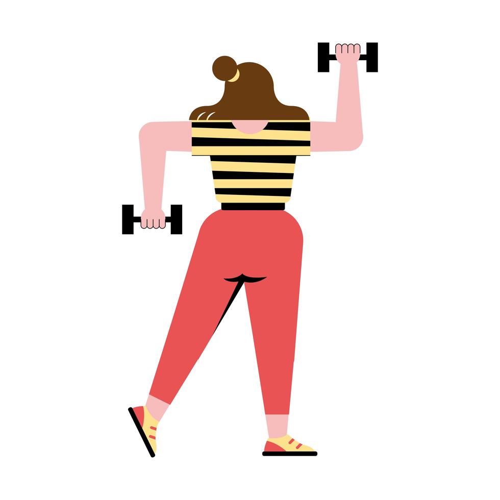 woman with dumbbells vector