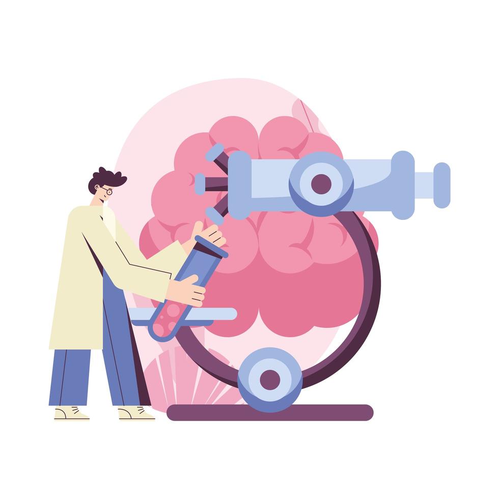 doctor examinating brain vector