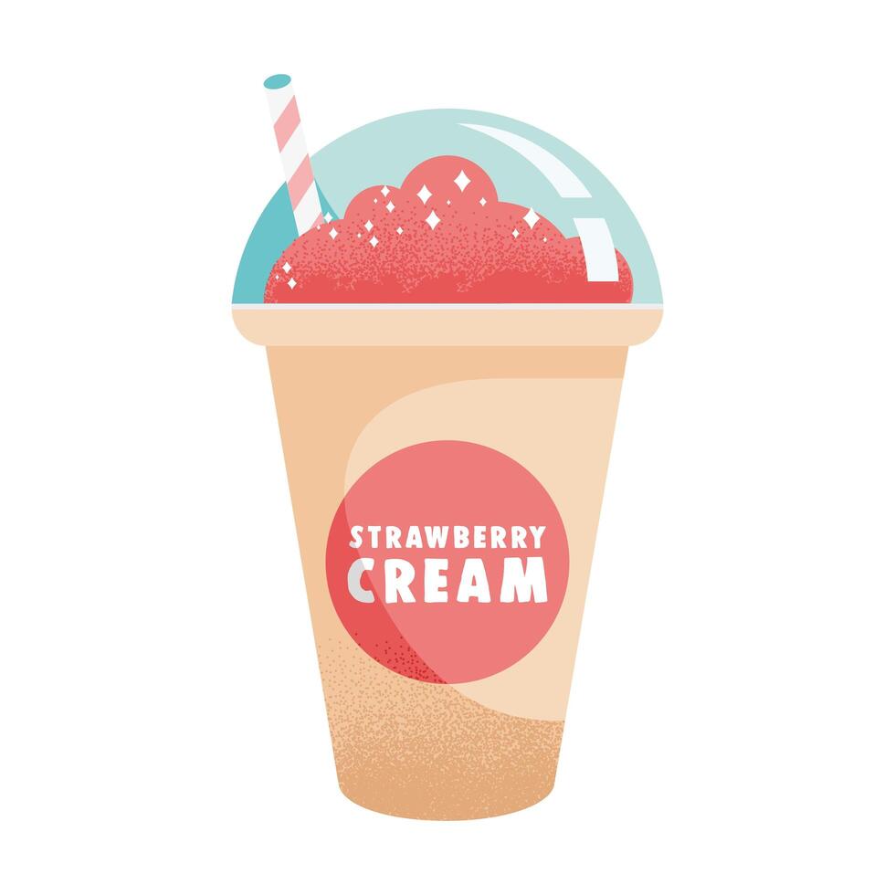 strawberry cream product vector