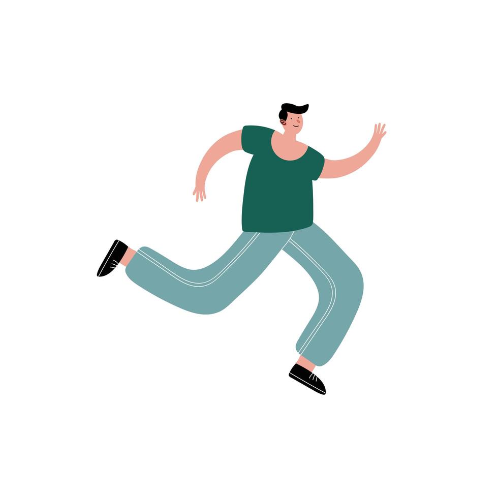 young man running avatar character vector
