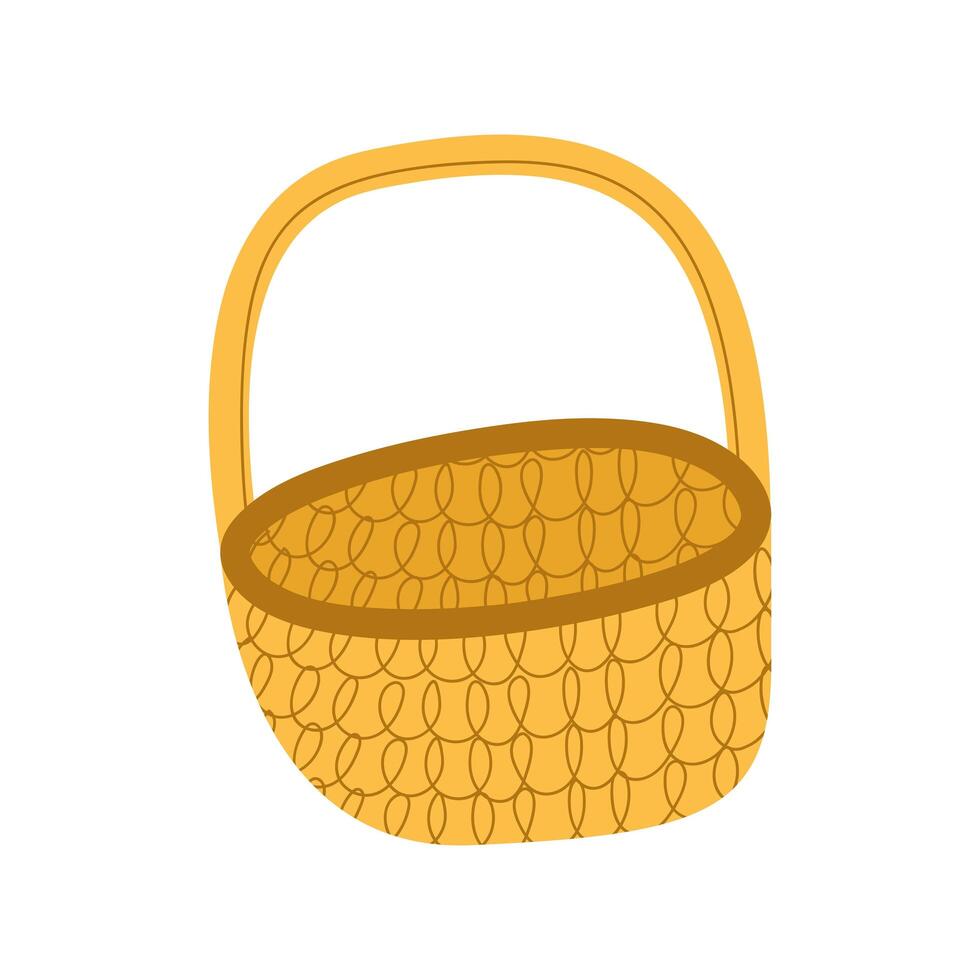 basket straw seasonal isolated icon vector