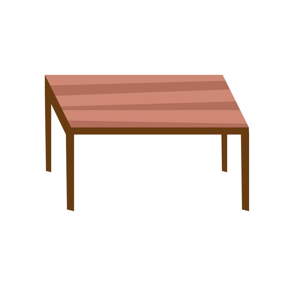 muebles de mesa de madera icono aislado vector