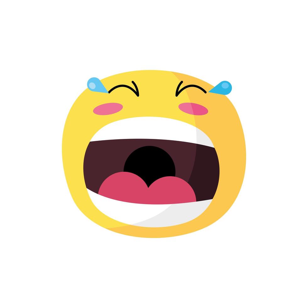 cara de emoji riendo vector