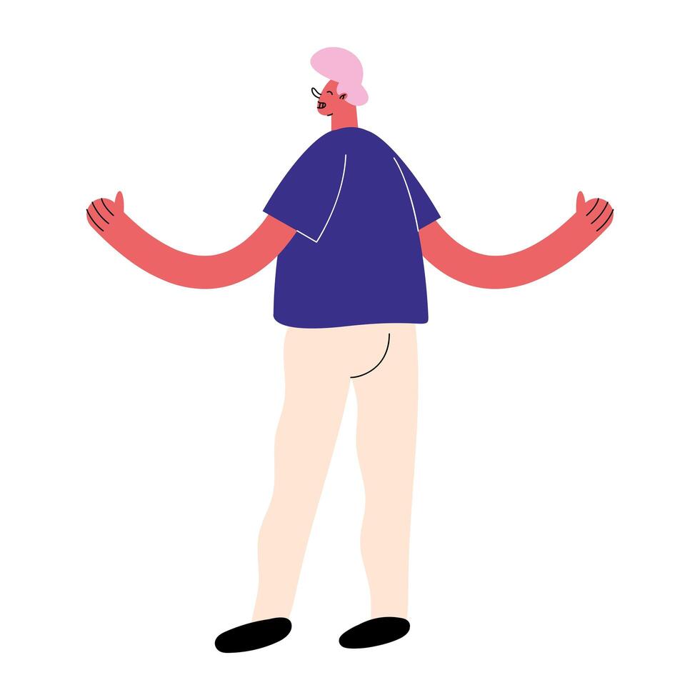 back man avatar vector