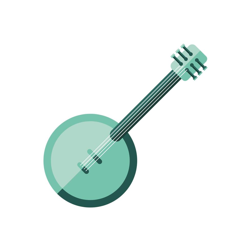 banjo, guitarra, instrumento, icono, vector, diseño vector