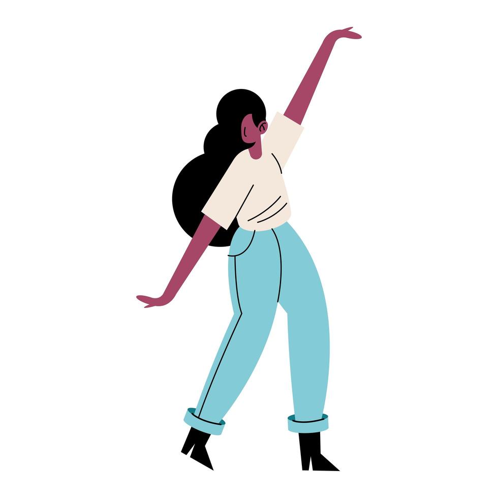 personaje de avatar de mujer joven morena vector