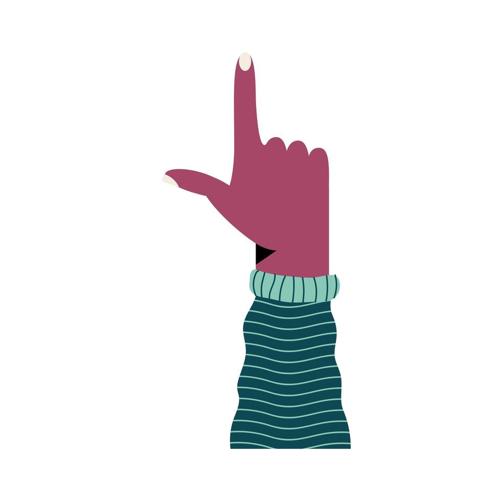 hand human up with green sleeve vector