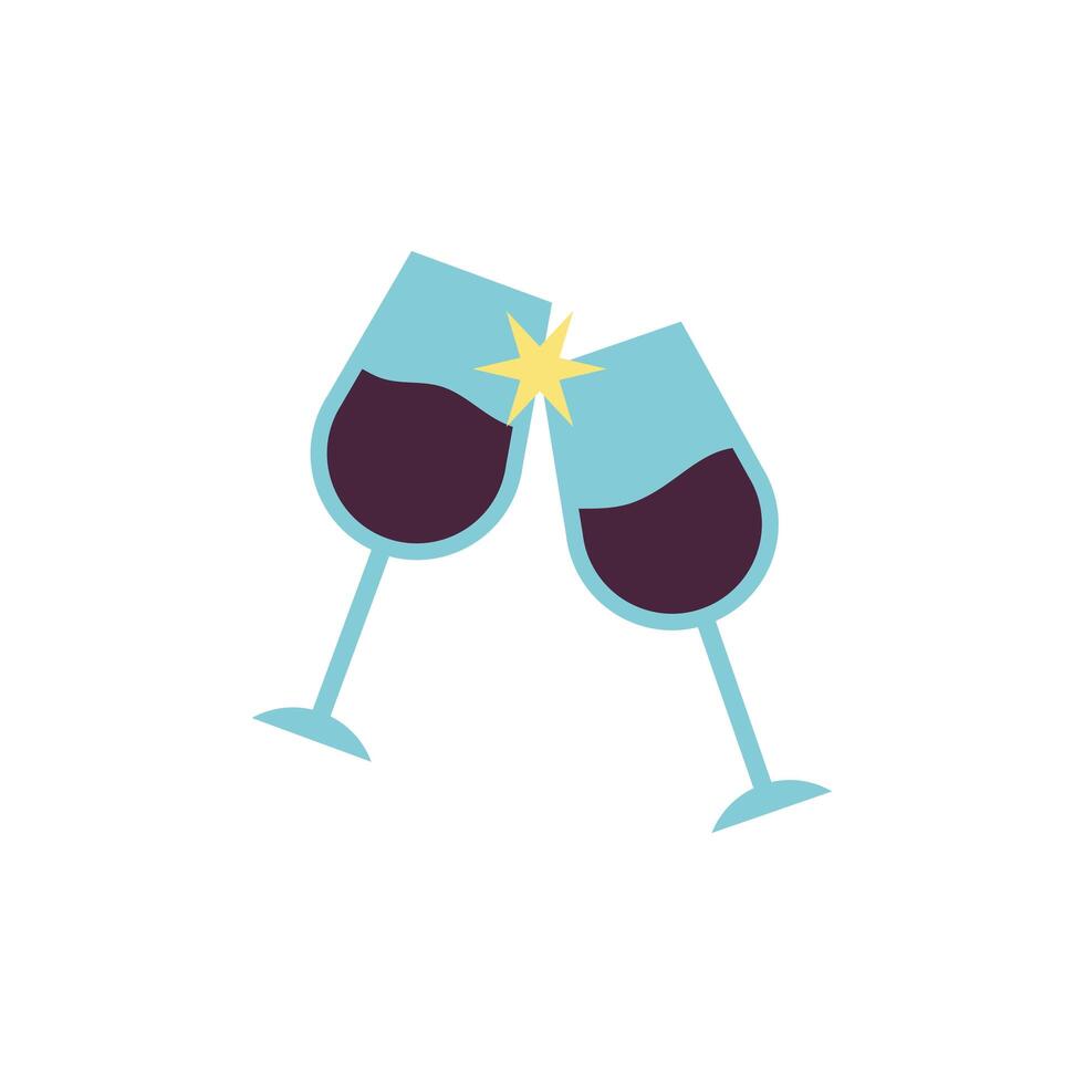 toast with wine cups icon vector