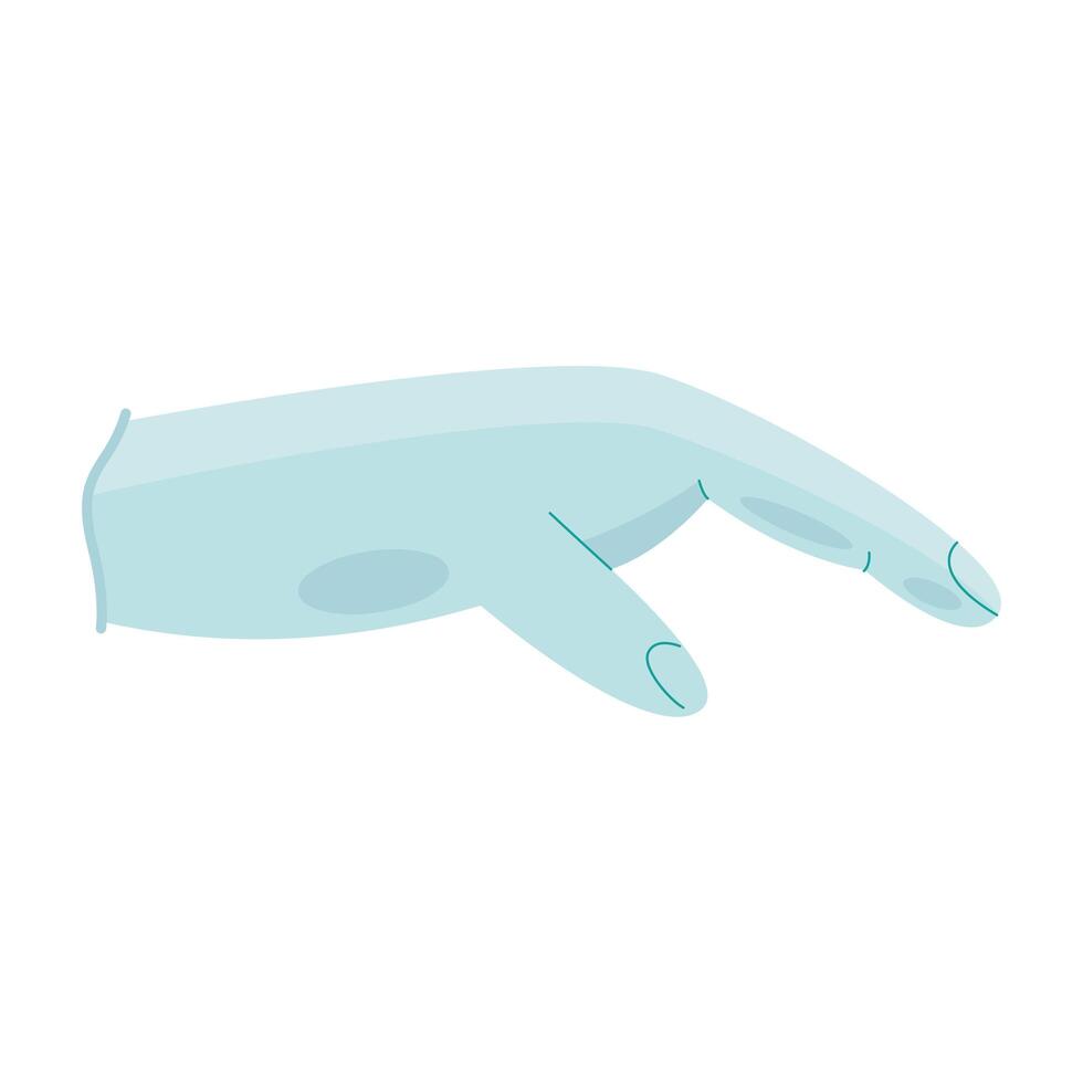 doctor hand with rubber glove icon vector