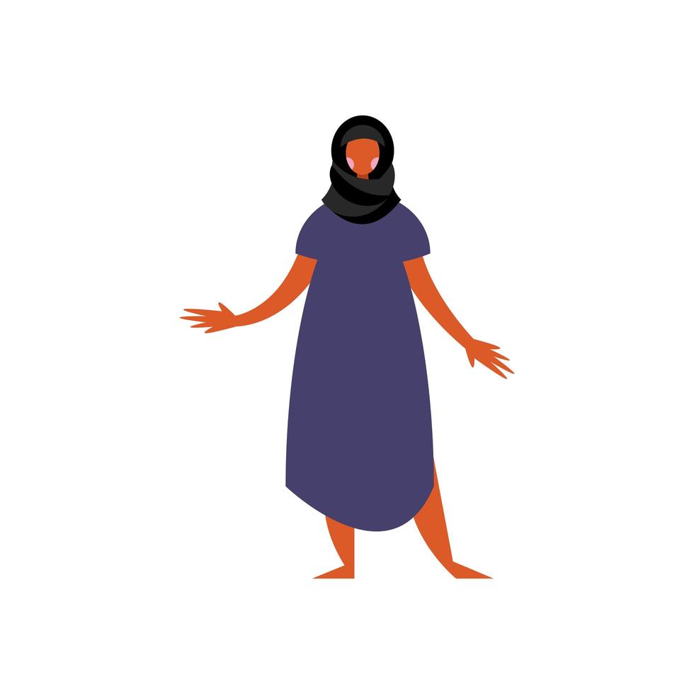muslim young woman avatar character vector