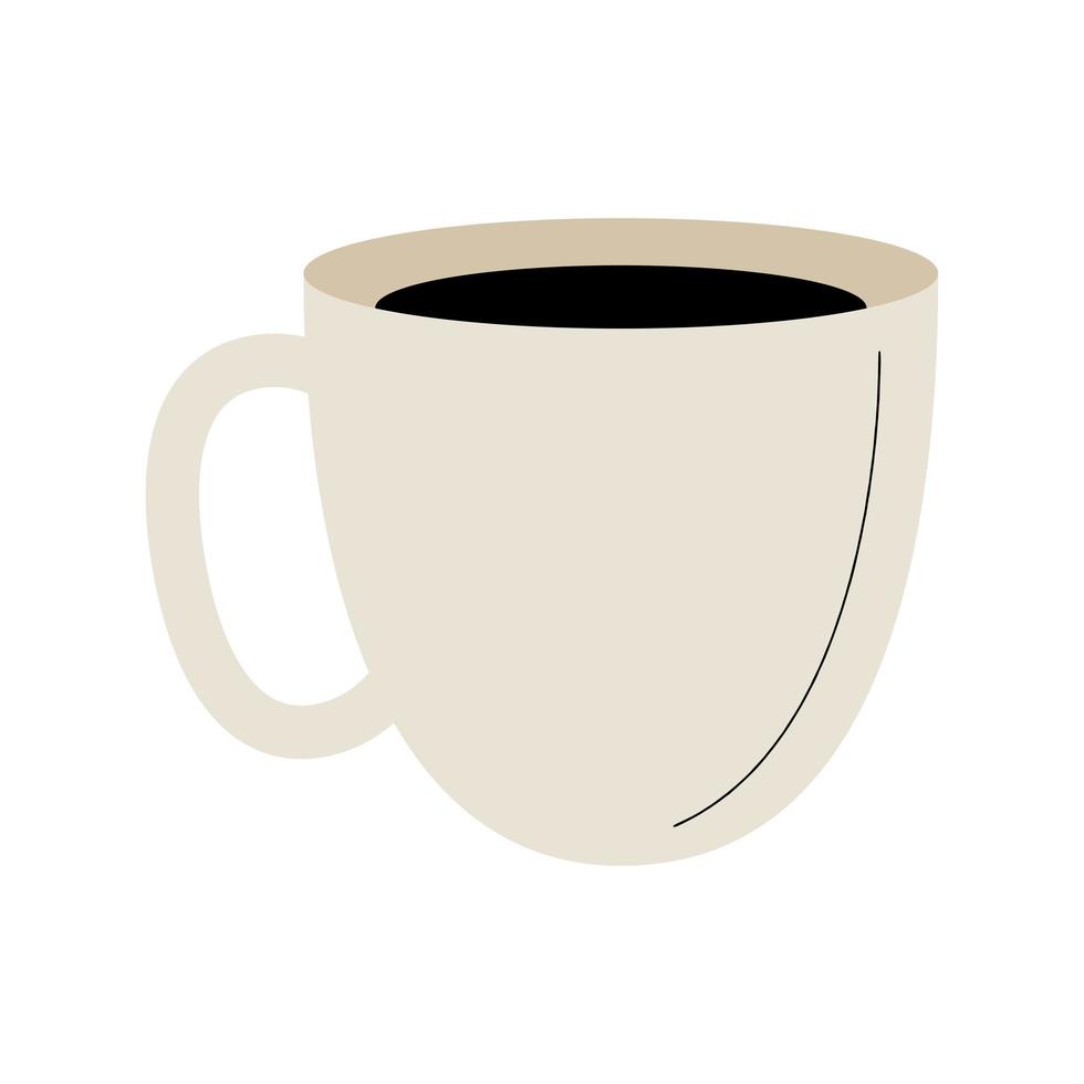 bebida de café en icono de taza de cerámica vector